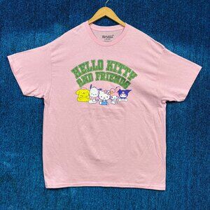 Hello Kitty And Friends Anime Pink T-shirt Size Extra Large